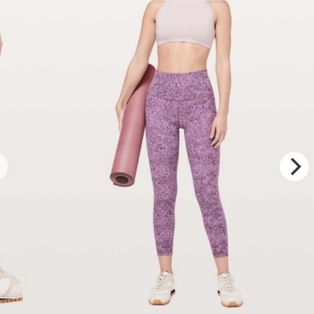 lululemon Floral Purple Leggings